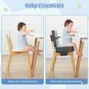 Booster Seat for Kitchen Chair, Toddler Booster Seat for Dining Table with Backrest & Safety Buckles, Non-Slip Portable Dining Seat, High Chair Alternative for Home & Travel