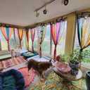 Rajbhoomi Assorted Sari Colorful Curtains Light-Filtering Boho Curtains, Bed Canopy Panel, Tapestry or Window Treatment Multi Color (84 X 43 Inches)