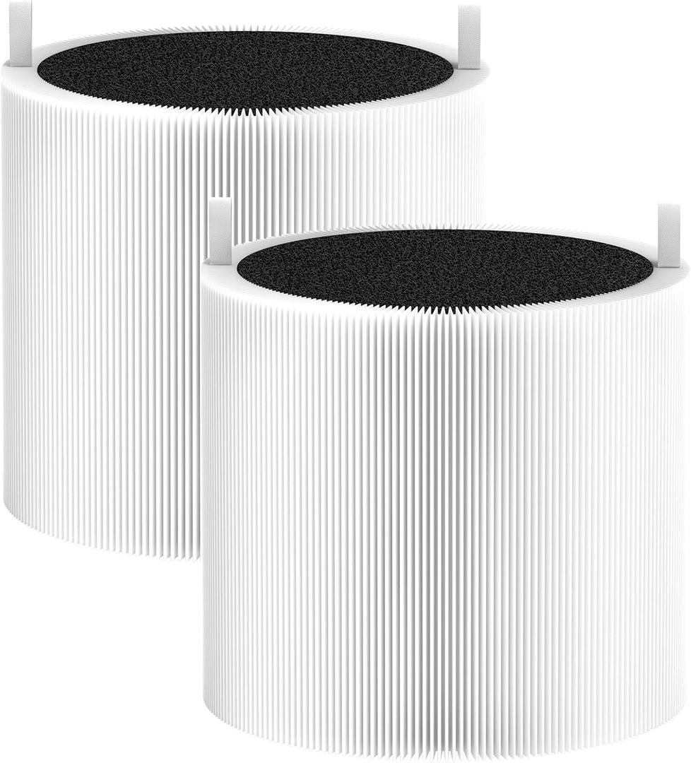 2 Pack 411i Max & 411a Max Replacement Filter Compatible with Blue Pure 411i Max & 411a Max Air Purifiers, Ture HEPA & Activated Carbon Filter, White