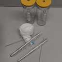 Birity 24oz Glass Cups with Lids and Straws, Glass Tumbler with Handle,2 set Reusable Glass Ice Coffee Cups with Lid and Straw for Smoothies, Tea, Juice, Boba Cup for Cold & Hot Drinks, Travel Cup