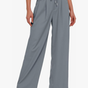 Cicy Bell Womens Wide Leg Dress Pants Elastic High Waist Pleated Work Pants Business Casual Trousers Size L