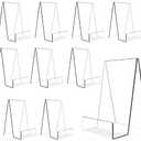 6'' x 4'' Acrylic Book Display Stand Clear Easel with Ledge Tablet Holder for Displaying Books, Pictures, Notebooks, CDs, Artworks, etc (Large) (10)