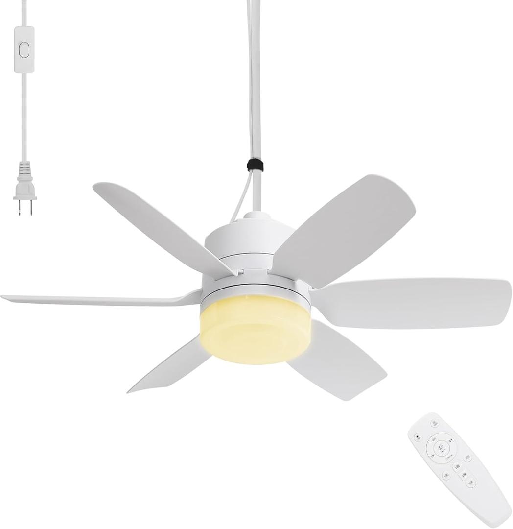 20.5'' Gazebo Ceiling Fan with Light, Plug in Outdoor Hanging Fan for Patio Canopy Tent Porch RV, 5 Fan Speeds with Adjust Lighting, 16.4 FT Cord, 8 Hours Timer (Remote need Paired before Use) 20.5'' Gazebo Ceiling Fan with Light, Plug in Outdoor Hanging Fan for Patio Canopy Tent Porch RV, 5 Fan Speeds with Adjust Lighting, 16.4 FT Cord, 8 Hours Timer (Remote need Paired before Use)