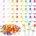 120 Pcs Straw Cover Cap Reusable Straw Tips Fit 9.5 mm Drinking Lids Colorful Protect Toppers for Tumblers Dust Proof Plastic for Traveling Picnicking Fitness Summer Party Accessories, 8 Colors