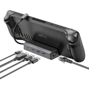 JSAUX Docking Station for Steam Deck/ROG Ally/Legion Go/MSI Claw, 5-in-1 Steam Deck Dock with HDMI 4K@60Hz, 100Mbps Ethernet, Dual USB A 2.0 and 100W Charge Compatible with Steam Deck OLED-HB0602