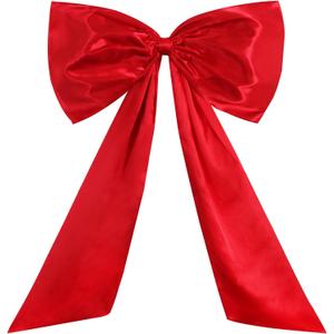 TONIFUL Large Red Bow Decor 26 x 42 Inch Giant Bow for Car Christmas Tree Room Wall Front Door Decor Photo Backdrop for Birthday Valentines Anniversary Wedding Baby Shower Party Ourdoor Decorations