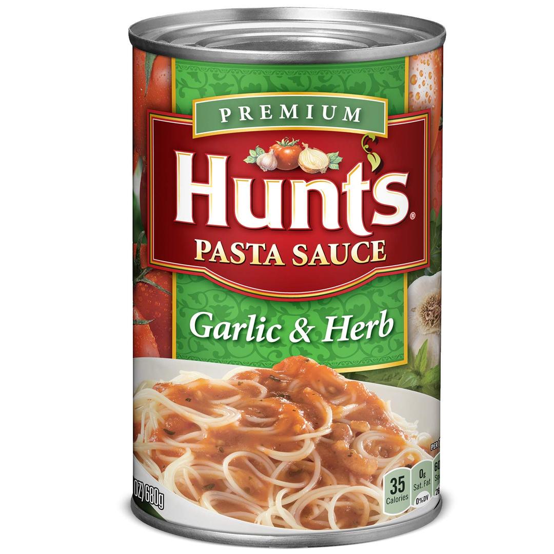 Hunts Garlic & Herb Pasta Sauce, 24 oz. Can, BBD: AUG 25/2026
