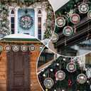 Soaoo 36 Pcs 7.9 Inch Wreath Christmas Outdoor Decorations Large Hanging Christmas Ornaments Double Sided Xmas Plastic Decor for Xmas Tree Office Home Yard Porch Holiday