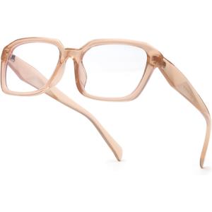 SODQW Designer Blue Light Blocking Glasses for Women Square Frame Anti Glare Reduce Eyestrain Computer Eyeglasses