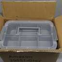 Grey&White Modern Plastic Storage Box - 4-Layer Durable Craft Storage Containers with 2 Removable Trays for Arts & Crafts Supplies, Sewing, Office, Seasonal Decor