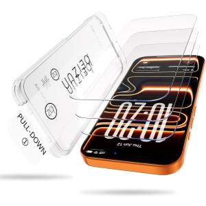 Beizun for iPhone 17 Pro Screen Protector, 3-Pack 9H+ Tempered Glass, Easy Installation, Bubble-Free & Dust-Free, Case Friendly, Full Coverage, 3D Curved Edges