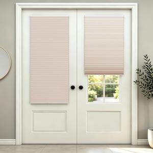 Blackout Cordless Cellular Shades for Windows,Honeycomb Blinds with Thermal Insulation,UV Protection,Child Safe,Privacy Light Control,Easy to Install,24" W x64 H,Beige.