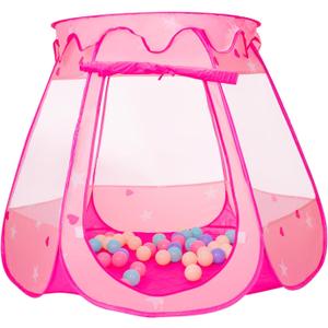 Pop Up Princess Tent with 50 Balls,Ball Pit with for Kid Girl Birthday Gift,Princess Toys for Toddlers with Carrying Bag,Play Tent for Kids Indoor|Outdoor