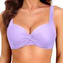 Women Underwire Bikini Top - 2025 Push Up Swimsuit Tops Padded Bra Bathing Suit, Size Medium