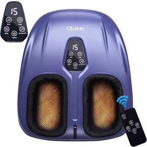 Foot Massager with Heat,Shiatsu Deep Kneading Massager for Plantar Fasciitis, Foot Massage Machine with Multi Massage Modes & Remote Control for Pain Relief (Purple)