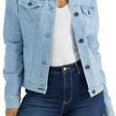 Wrangler Authentics Women's Stretch Denim Jacket, Light Wash, Medium