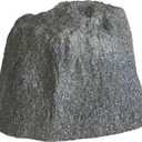 Outdoor Fake Rock Cover, Fiberglass Faux Stone for Landscaping, 13.6"x12.4"x18.6", Decorative Well Pump & Gas Meter Cover, Grey Plastic Rock Design (Gray)