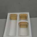 Glass Food Storage Jars Set of 3 with Bamboo Lid Airtight Glass Storage Canister, Square Kitchen Clear Food Storage Container Jar, for Pasta, Coffee, Cookies, Nuts, Cereal, Oats, Flour