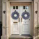 26'' Large Eucalyptus and Lavender Wreath for Front Door, Porch, Window- Artificial Eucalyptus Leaves with Lavender Wreath for Home, Farmhouse Wall Decor- Spring, Summer, Fall, All Seasons (Purple)