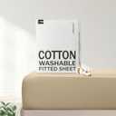 FreshCulture Pure Cotton Fitted Sheets Full Size, 300 Thread Count Percale Sheets for Full Size Bed, Soft & Breathable Cotton Sheets, Luxury Full Size Fitted Sheets Only (Beige)