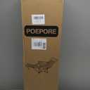 POEPORE Reclining Camping Chair with Removable Footrest Lounge Chair with Headrest, Cotton Cushion, Portable Adjustable Folding Chairs (1 Pack, Black)