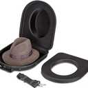 Travel Hat Carrier Case Cowboy Hat Box,Hard Cap Storage Organizer with Carrying Handle & Adjustable Shoulder Strap for Cowboy, Panama,Tweed Hats (Black)