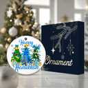 6 x Happy Hanukkah Ornament 2025  White Elephant Gift with Menorah, Stars of David & Festive Trees  Ceramic Round Hanukkah Decoration, Jewish, Home & Party Keepsake