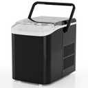 DANCING DAISY Ice Maker Countertop,  Portable Mini, Energy Saving & Basket/Scoop for Home/Party/Travel/Camping/Bar,Black , ZBJ-PP10A-BK