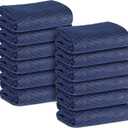 12 Moving Packing Blankets 80 x 72 Inches (35 lb/dz) Heavy Duty Moving Pads for Protecting Furniture Professional Quilted Shipping Furniture Pads (Dark Blue 12PCS)