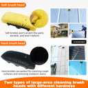 16FT Car Wash Brush with Long Handle, Car Cleaning Brush with 12" Soft Bristle and 12" Hard Bristle, 4-16Ft Telescopic Pole for Scratch-Free Cleaning Truck,RV, Boats,House Siding,Floors,Solar Panels