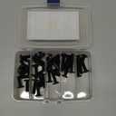 M6 x 20mm, 25mm, 30mm, 35mm, 40mm, Flat Head Socket Head Screw Furniture Bolts Countersunk Connector Screws Assortment Kit, Carbon Steel, Black Finish, Fully Threaded, 50 PCS