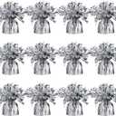 Silver Balloon Weights, Heavy Balloon Weight Pack of 12 Metallic Foil Weights for Balloons, Birthday Party & Wedding Table Centerpiece Ballon Weight 4.8 DIY Ballon Weights for Helium Balloons