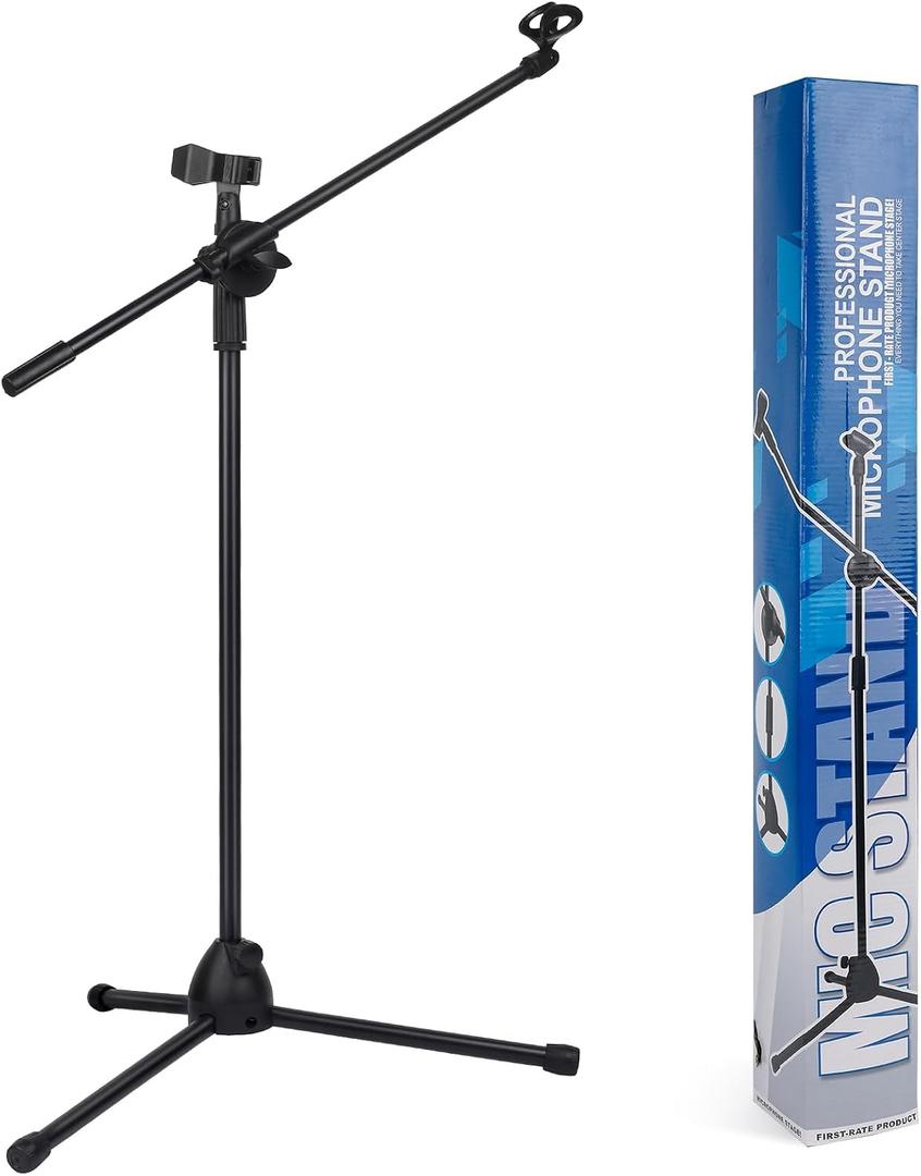 Bullfighter Mic Stand Floor Universal Adjustable Tripod Microphone Stand,Dual-Use Mic Boom Stands,Stable On Stage Mic Stand for Singing,Live Streaming,Karaoke,Events & Studio Church Metting