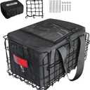 RAYMACE Bike Basket Rear with Cooler Bag and Cargo Net,Waterproof Cover,Folding Bicycle Basket, Quick Release Design Ebike Basket for Adult, Storage Groceries,Bento Lunch,Fruit