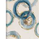 iKNOW FOTO Modern Minimalist Abstract Canvas Wall Art Vertical Watercolor Painting Blue Teal and Gold Framed Artwork for Living Room, Bedroom, Office 24x36 Inches