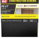 Grip-Rite 2GCS5#8 x 2 Star Drive Gold Construction Wood Screw, 5lb Box