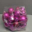 Prextex 36-Pieces Fuchsia Pink Christmas Ornaments Set - Shatterproof, Festive Christmas Balls Decorations in 3 Sizes and 6 Styles with Hanging Loops for Tree, Wreath, and Dazzling Holiday Party Decor