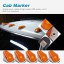 Partsam 5Pcs Amber Cab Marker Light Covers Replacement for F150 F250 F350 Top Roof Clearance Running Lights Lens 1980-1997 Super Duty Pickup Trucks with Base and T10 Sockets Pigtails(w/o Bulbs)