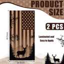 2 Pcs Cornhole Board Wraps - 24.5" x 48.5" Vinyl American USA Flag Scenic Deer Laminated Cornhole Game Wraps Decal Stickers for Corn Hole Indoor Outdoor, Boards Not Included