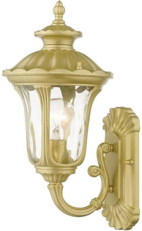 Livex Lighting, 7850-33, Oxford, Outdoor Small Wall Lantern, Soft Gold