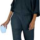 PRETTYGARDEN Two Piece Sets for Women 2026 Casual Ribbed Knit Off Shoulder Tops Lounge Pants Fall Tracksuits Winter Clothes