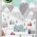Hagkou Winter Village House Phone Case Compatible with iPhone 17, Cute Christmas Trees Snowman Cover, Cool TPU Phone Case Cover