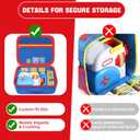 Case Compatible with Little Tikes Story Dream Machine Starter Set, Toys Storage Bag Designed to Organize Storybooks, Audio Player, and Littles Character Collection, Blue&Red (CASE ONLY)