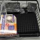 Dish Drying Rack for Kitchen Counter Large Drainboard, 4 Slots for Plates, Knife & Fork Holder, Cup Organizer, Rotating Swivel Spout, Durable Black Coated Steel Design Easy Drainage for Dry & Tidy