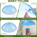 2 Pcs 10 Inch Squirrel Baffles Plastic Bird Feeders Protective Cover Dome Rain Proof with Hooks for Hanging Bird Seed Covers Rain Guards(Clear, Blue)