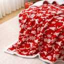 MERRYLIFE Sherpa Throw Blanket Ultra-Plush Comfort | Decorative, Soft, Colorful | Home, Couch, Outdoor, Travel Use (XmasRed, 50" 60")