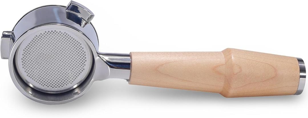 KNODOS Bottomless Portafilter 54mm Breville Compatible Maple Handle & Naked 1821 Gram Filter Basket, Fits Barista Express, Pro, Touch, Bambino, Infuser, Duo Temp Pro