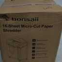 Bonsaii 16-Sheet Microcut Paper Shredder, 60-Minute Home Office Heavy Duty Shredder for CD/Credit Card, P-4 Level with 6-Gal Pullout Bin (C149-D)