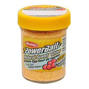 Berkley PowerBait Natural Glitter Trout Fishing Dough Bait, Salmon Peach, Pack of 2