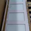 COSHOMER Sliding Closet Door for 48" x 80" Opening, 5-Lite Frosted Glass Barn Doors with Hardware Kit Included, Preassembled MDF Closet Doors, White